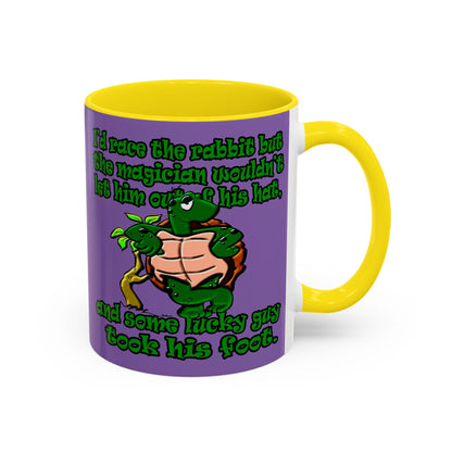 turtle race - Accent Mug (light purple)