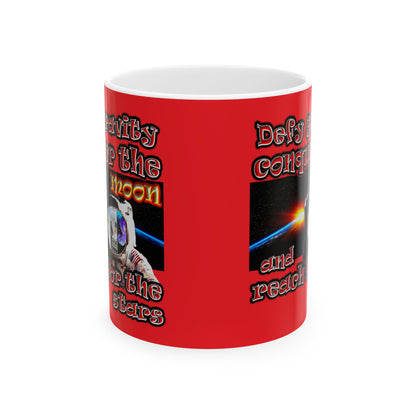 defy conquer reach - White Mug (red)