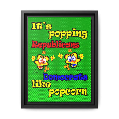 popping like popcorn - framed canvas art (logo green)