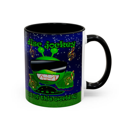 disc jockey - Accent Mug ('snoops' background)