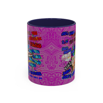 drop the beat - Accent Mug (pink swirl)