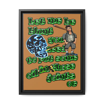 og - framed canvas art (light brown)