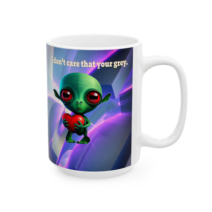 I don't care that your grey - White Mug (grey-pink wave)