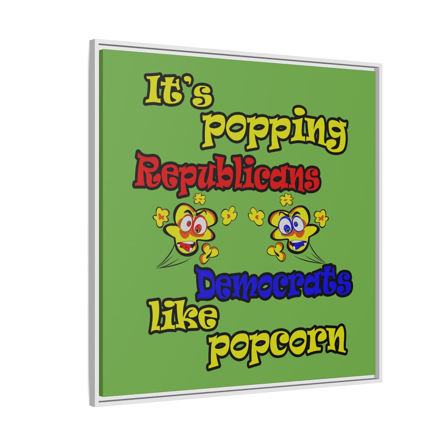 popping like popcorn - framed canvas art (green)
