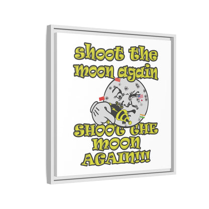 shoot the moon again - framed canvas art (white)