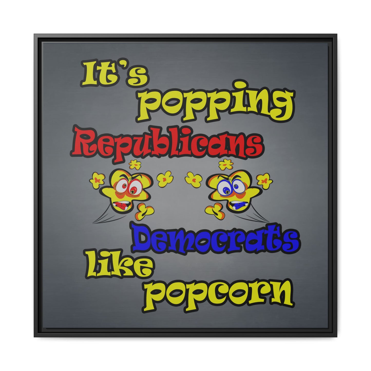 popping like popcorn - framed canvas art (grey-light grey)