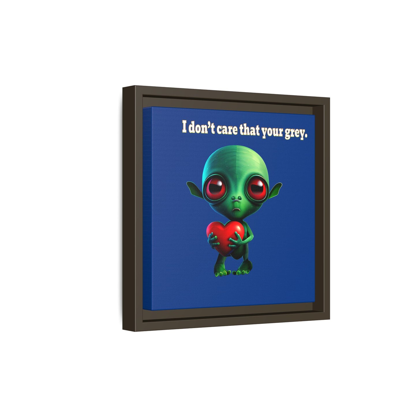 I don't care that your grey - framed canvas art (dark blue)