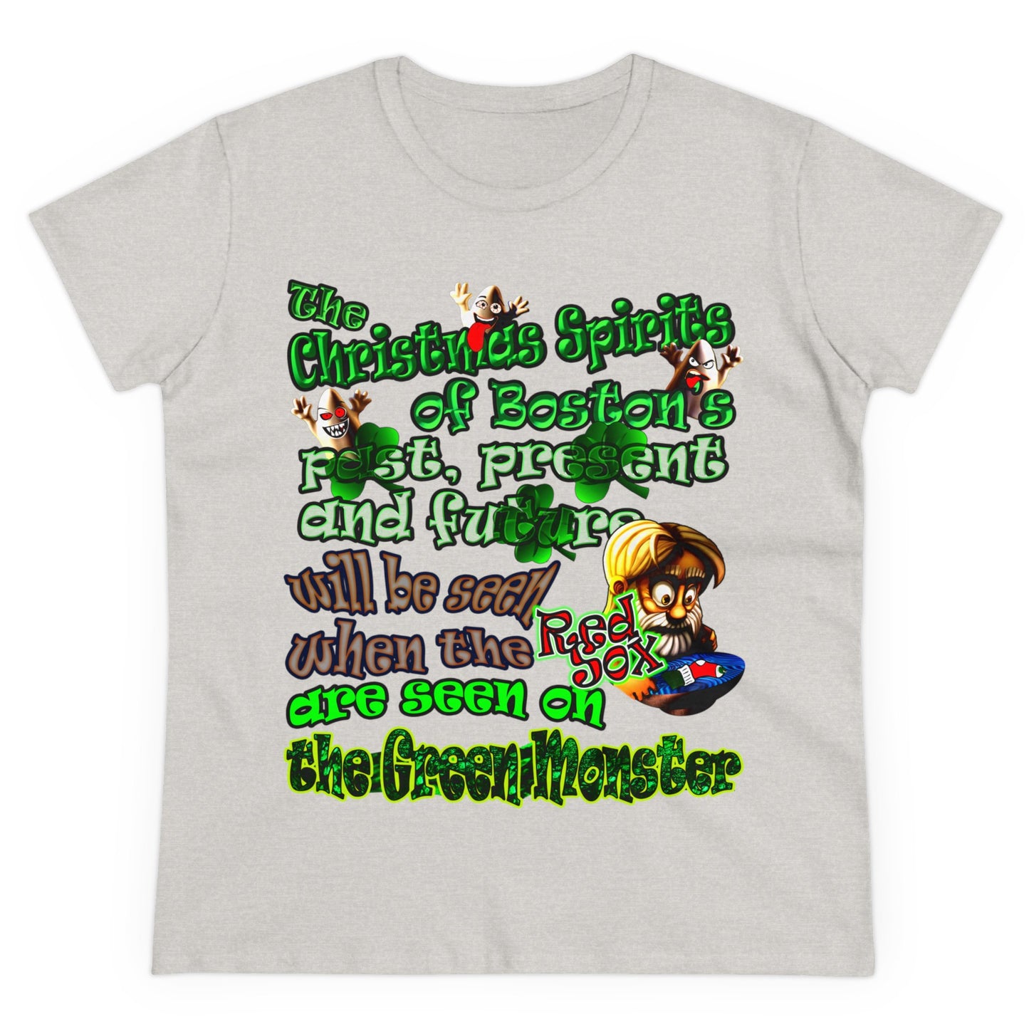 christmas spirits of boston - Women's Midweight Cotton Tee
