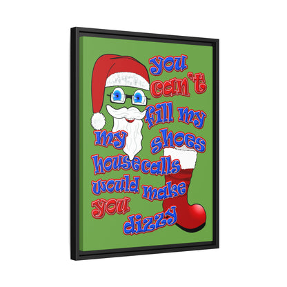 santa's shoes - framed canvas art (green)