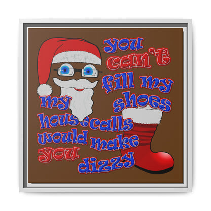 santa's shoes - framed canvas art (brown)