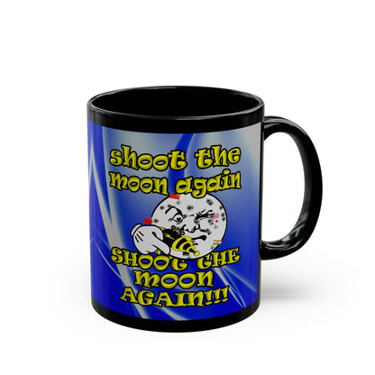 shoot the moon again - Black Mug (blue-white wave)