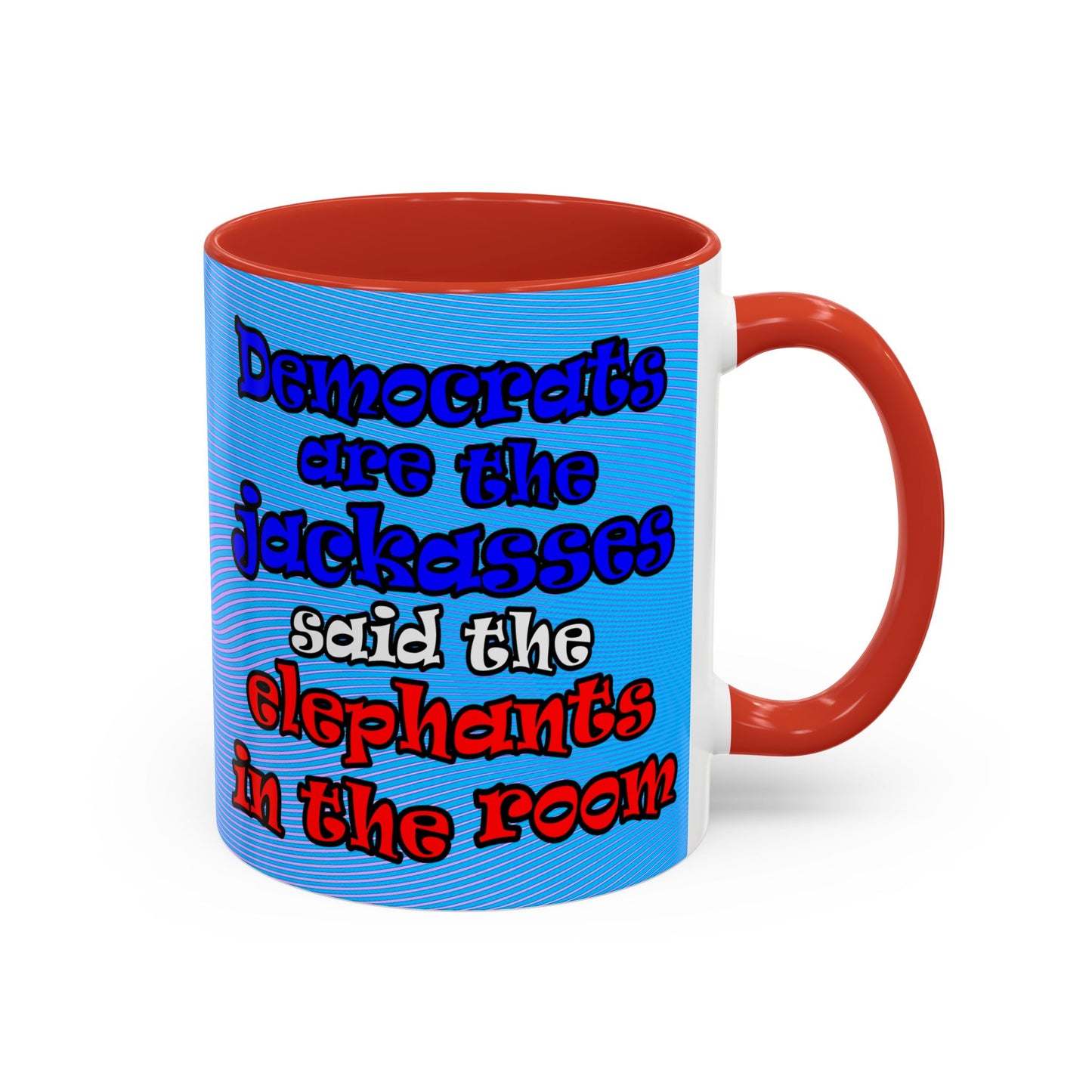 donkeys and elephants - Accent Mug (light blue-purple wave)