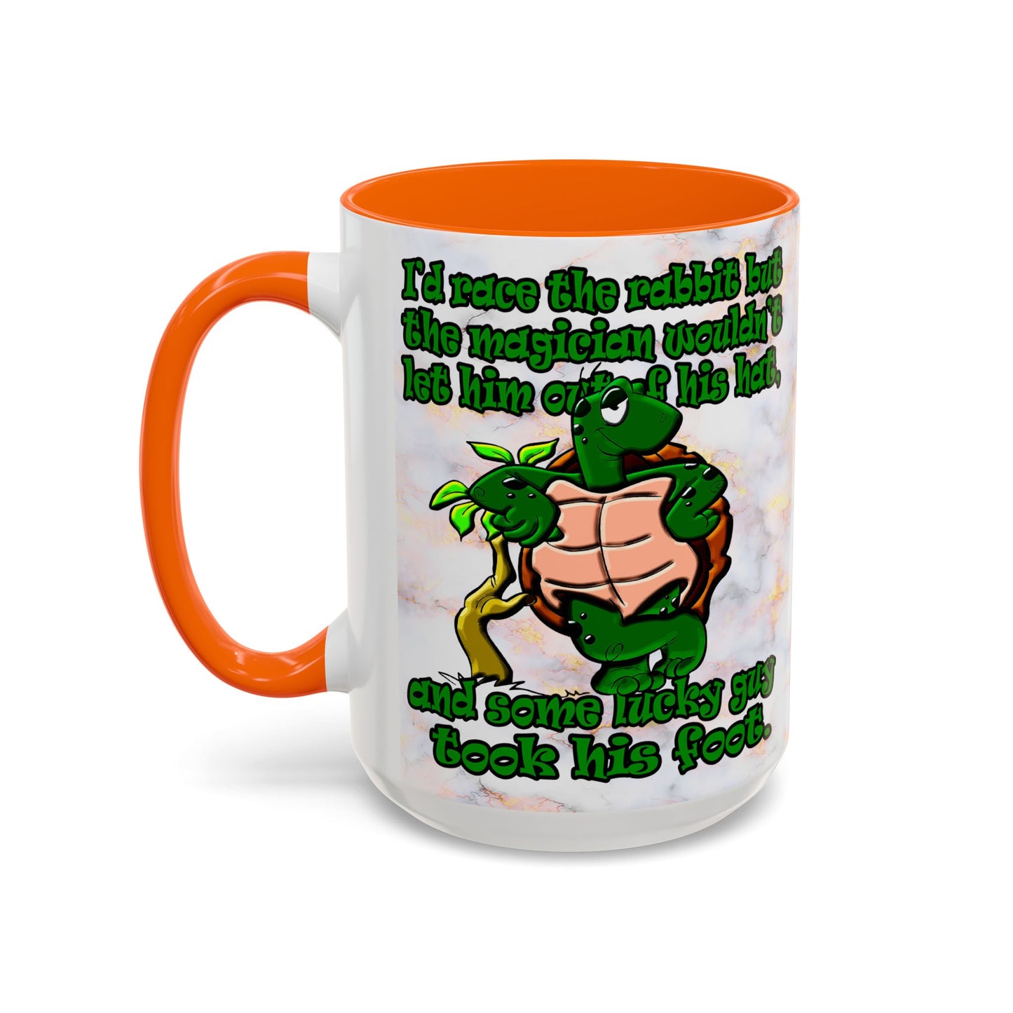 turtle race - Accent Mug (white marble)
