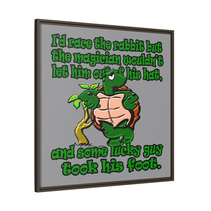 turtle race - framed canvas art (grey)