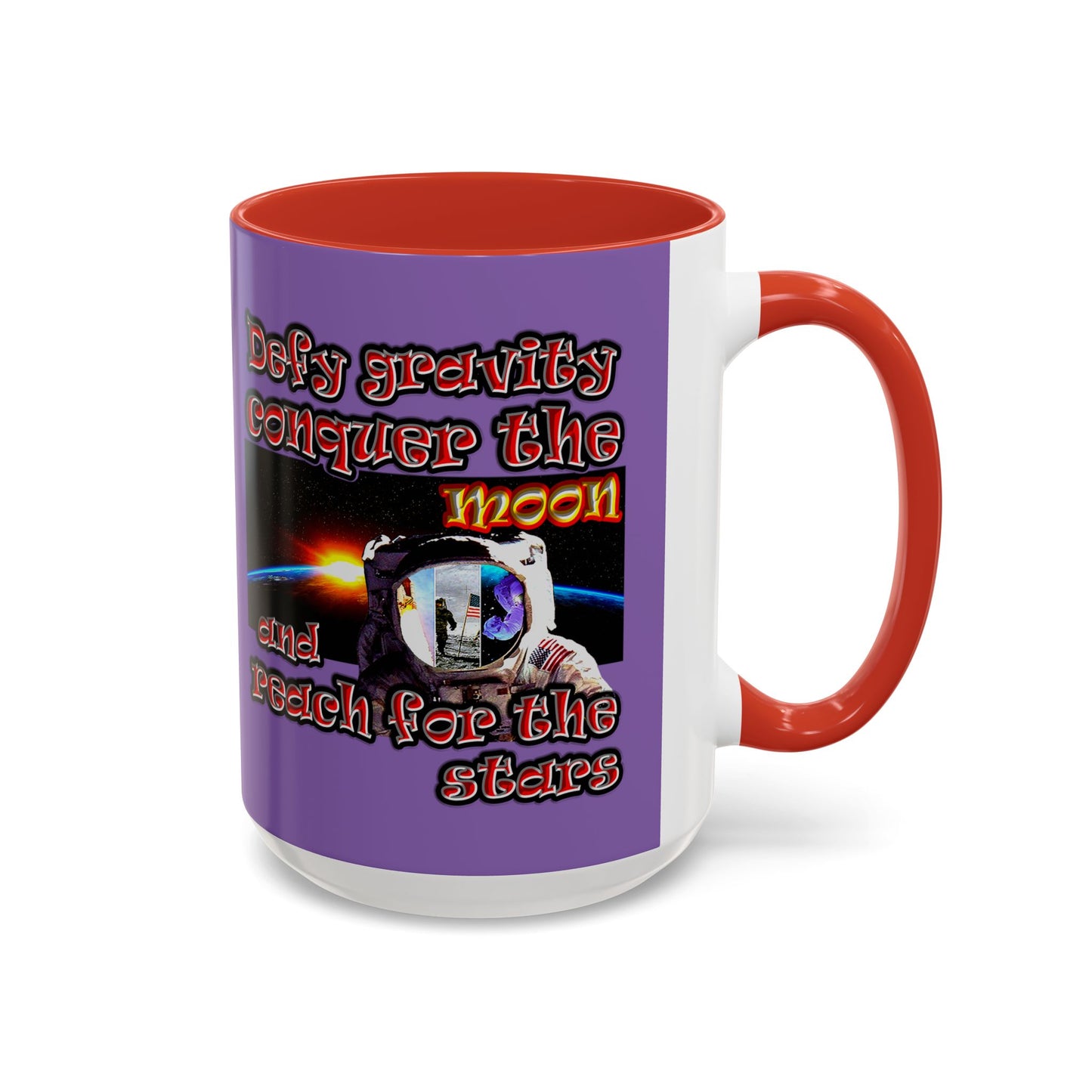defy conquer reach - Accent Mug (light purple)