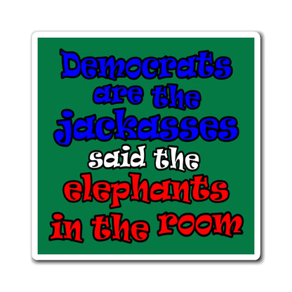 donkeys and elephants - Magnets - (dark green)
