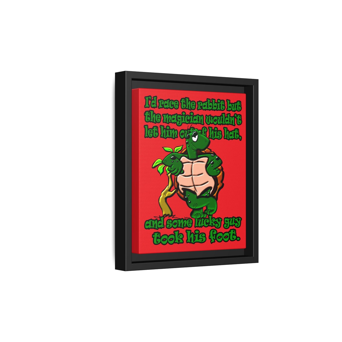 turtle race - framed canvas art (red)