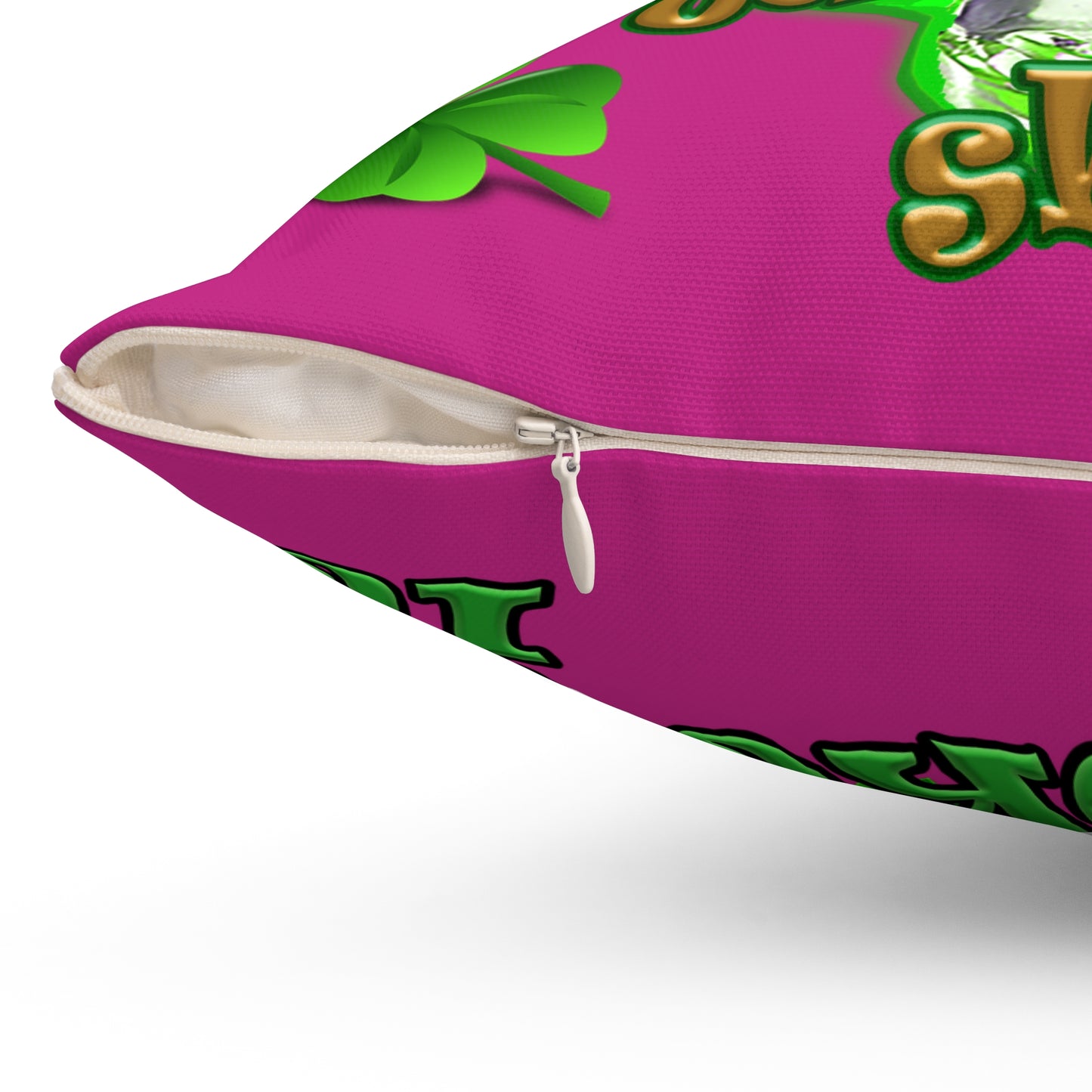 celtics logo - Spun Polyester Square Pillow - (pink)