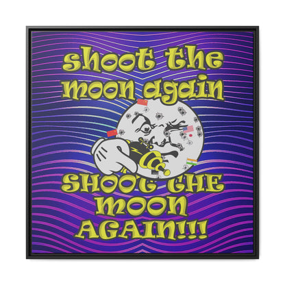 shoot the moon again - framed canvas art (purple wave)