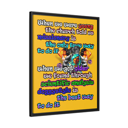 doggystyle - framed canvas art (yellow)