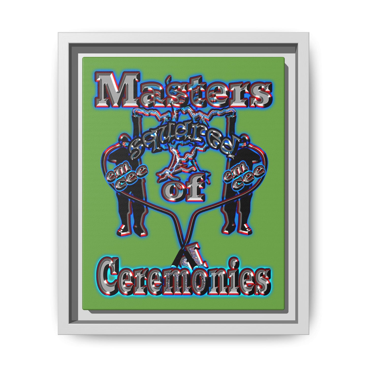 em cee squared - framed canvas art (green)