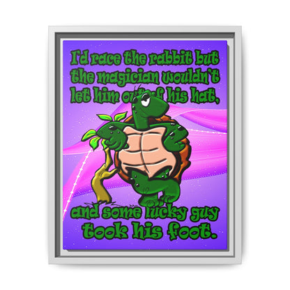 turtle race - framed canvas art (purple-pink wave)