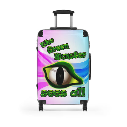 green monster - Suitcase (light blue-pink wave)