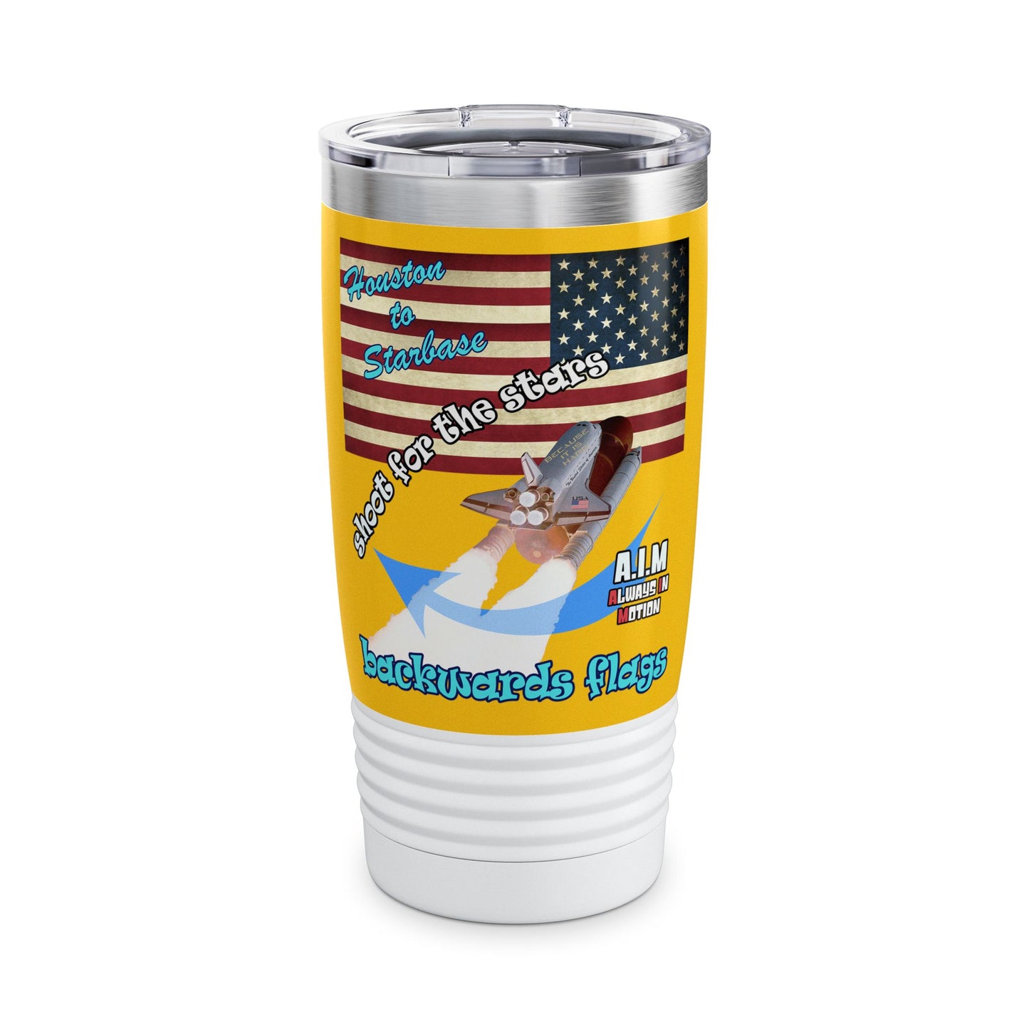 shoot for the stars - Ringneck Tumbler, 20oz (yellow)