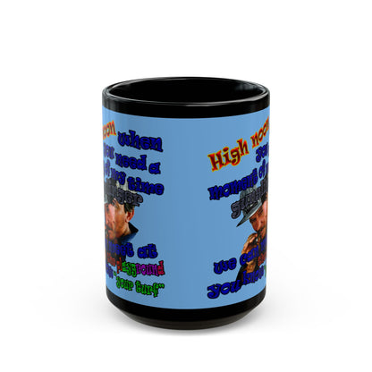 high noon - Black Mug (light blue)