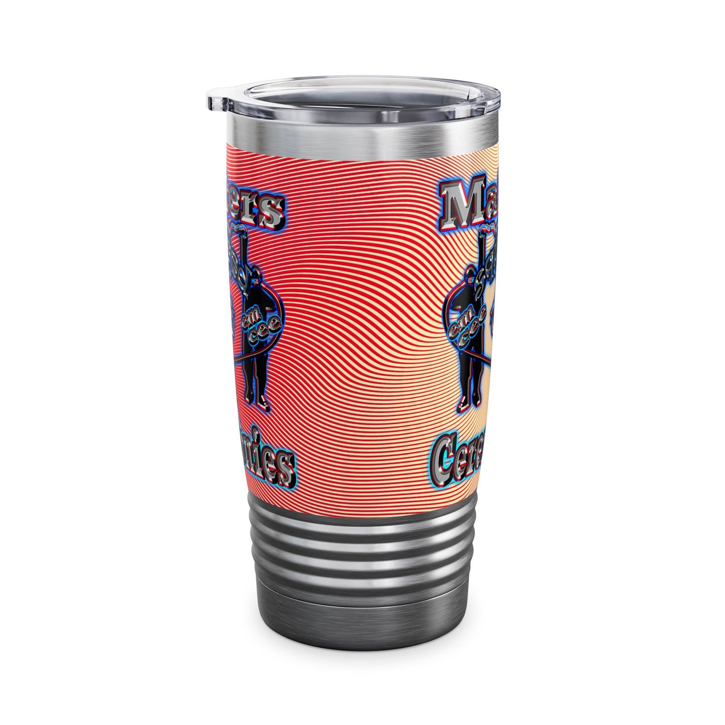 em cee squared - Ringneck Tumbler, 20oz (yellow-orange wave)