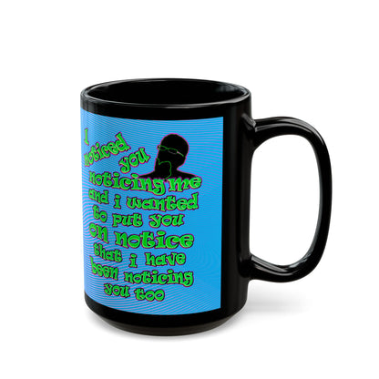 noticed you noticing - Black Mug (light blue-purple wave)