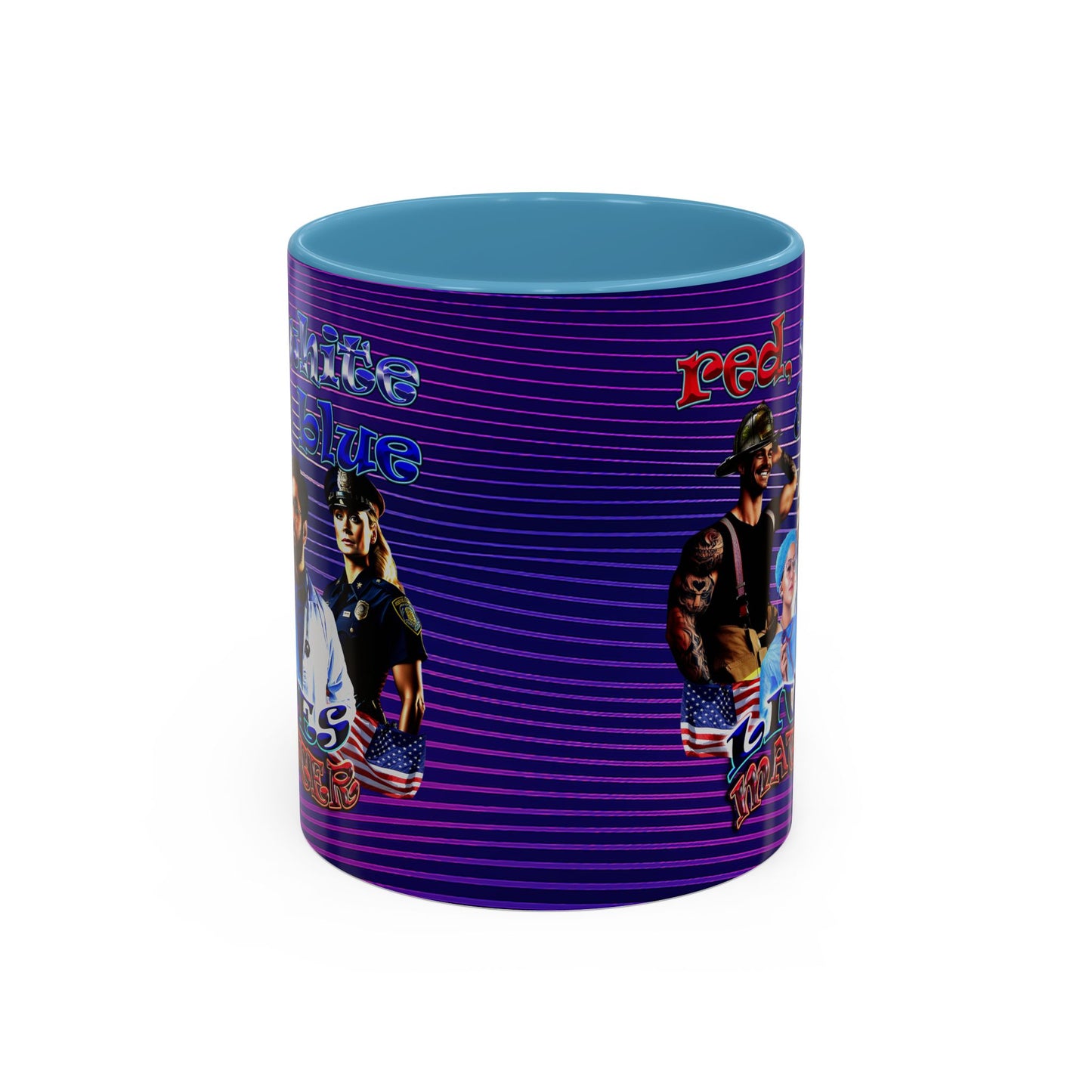 rw&b lives matter - Accent Mug (purple wave)
