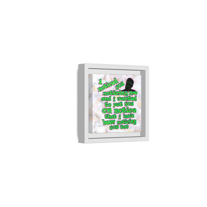 noticed you noticing - framed canvas art (white marble)