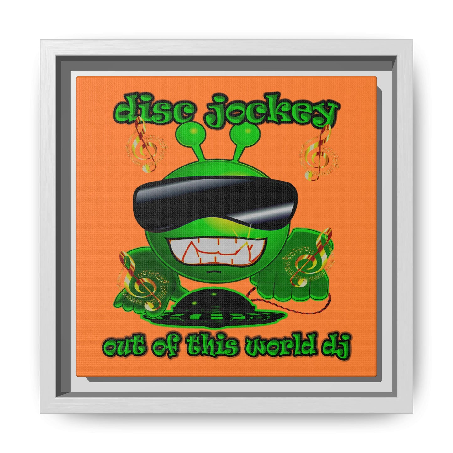 disc jockey - framed canvas art (crusta)