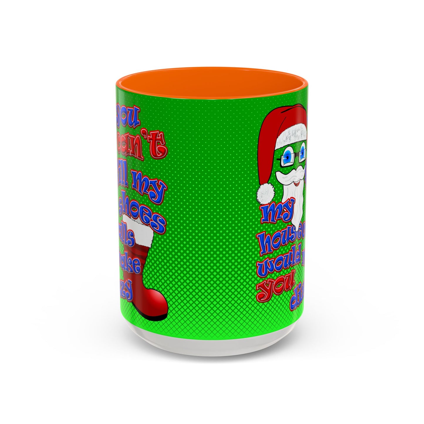 santa's shoes - Accent Mug (logo green)