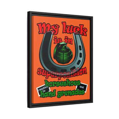 my luck - framed canvas art (orange)