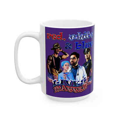 rw&b lives matter - White Mug (purple)