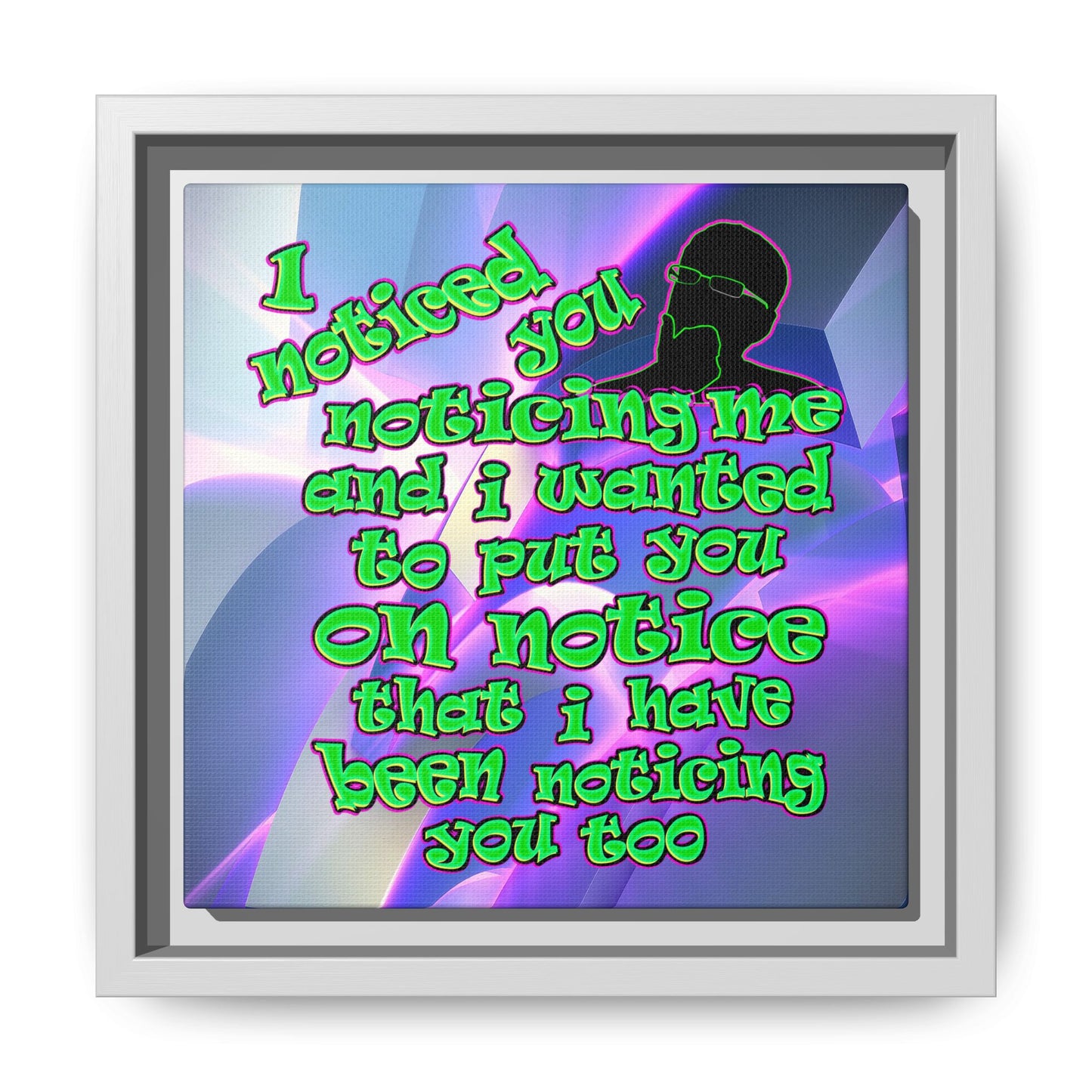 noticed you noticing - framed canvas art (grey-pink wave)