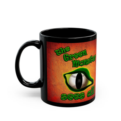 green monster - Black Mug (burnt orange)