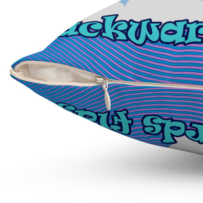 shoot for the stars - Spun Polyester Square Pillow - (light blue-purple wave)
