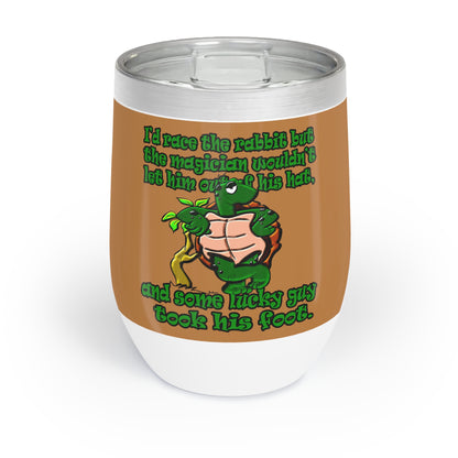 turtle race - Chill Wine Tumbler (light brown)