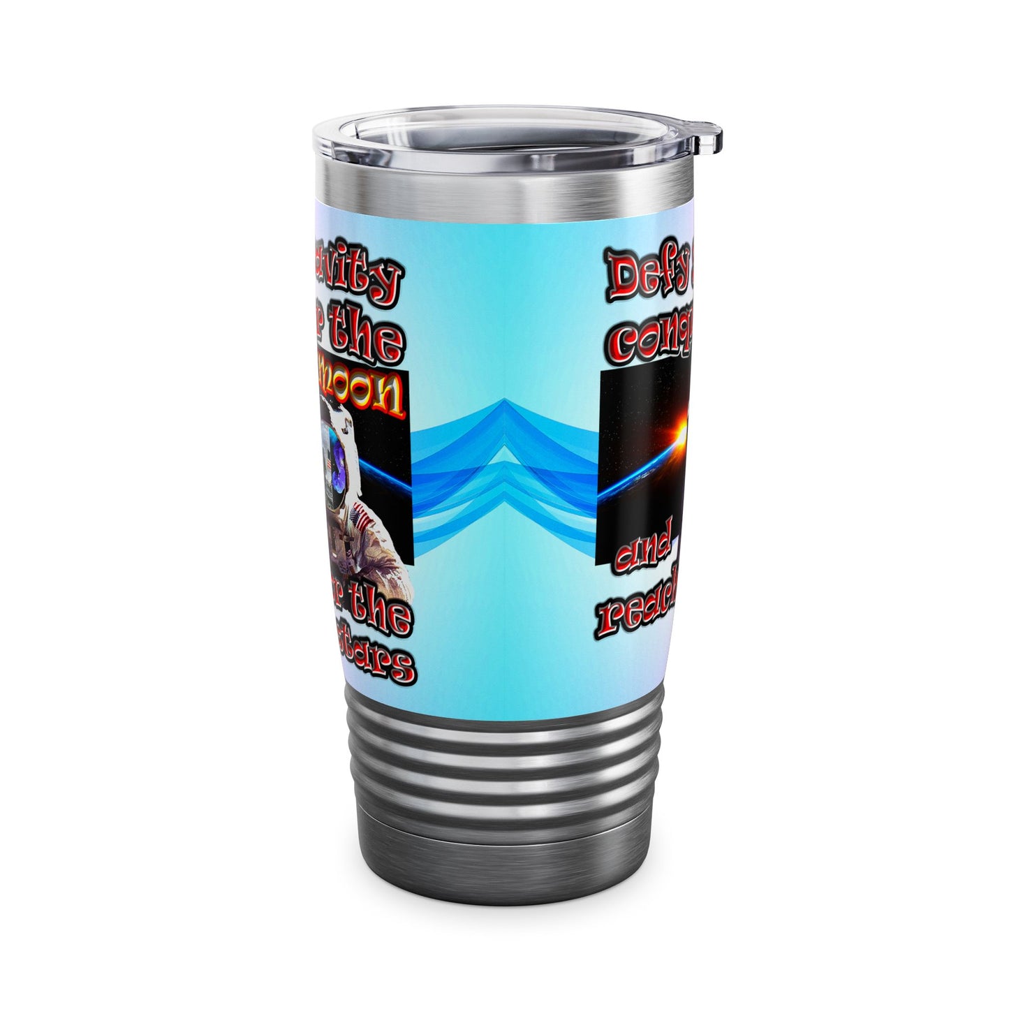defy conquer reach - Ringneck Tumbler, 20oz (light blue-pink wave)