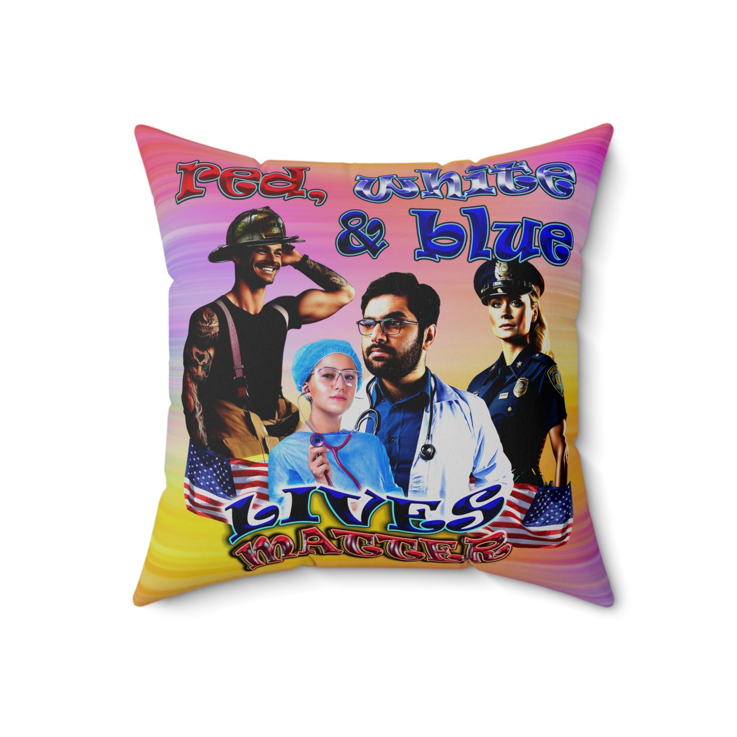rw&b lives matter - Spun Polyester Square Pillow - (color blur)