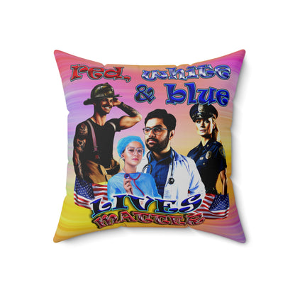 rw&b lives matter - Spun Polyester Square Pillow - (color blur)