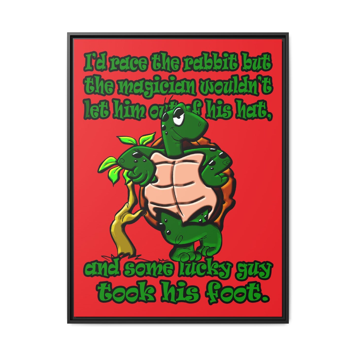 turtle race - framed canvas art (red)