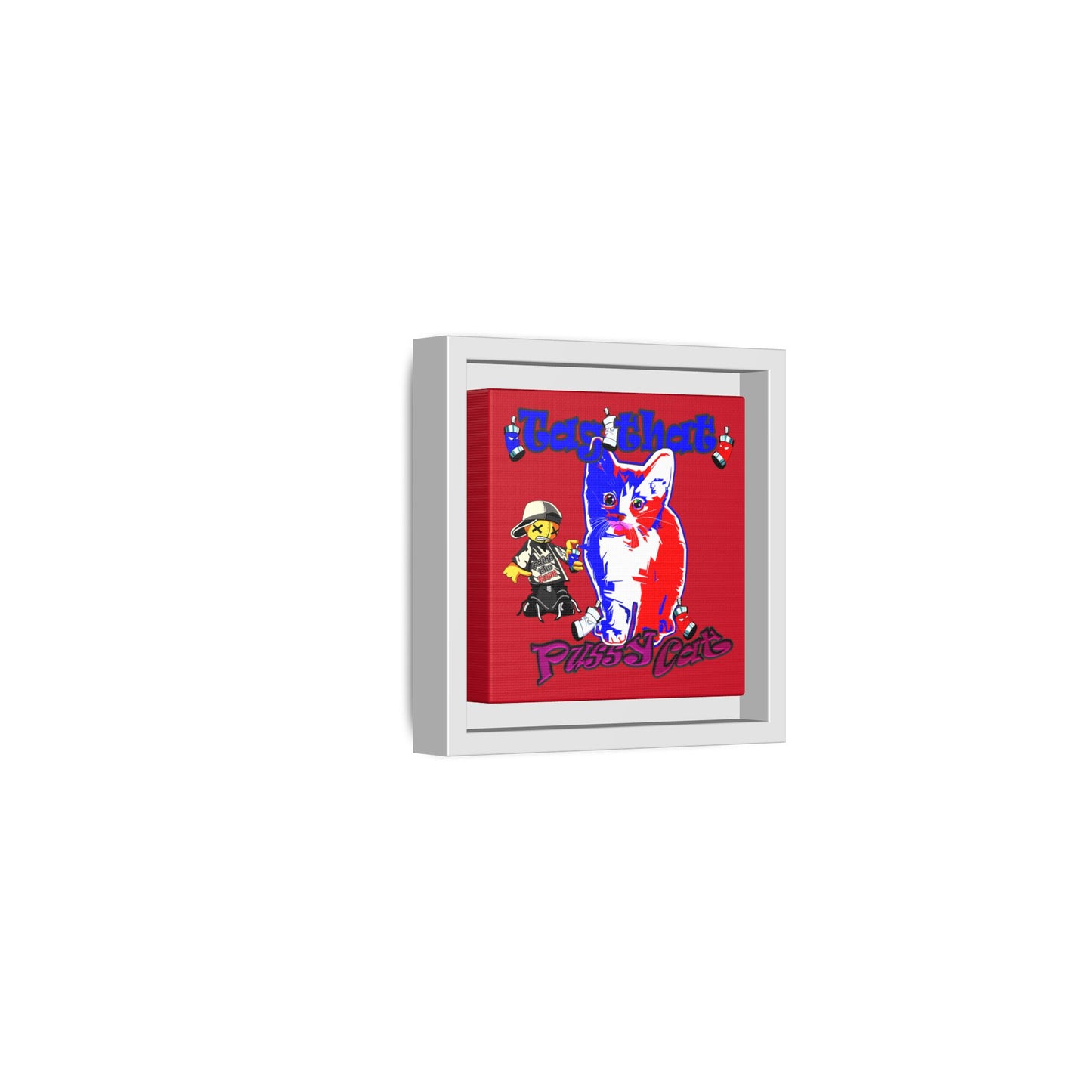 tag that - framed canvas art (dark red)
