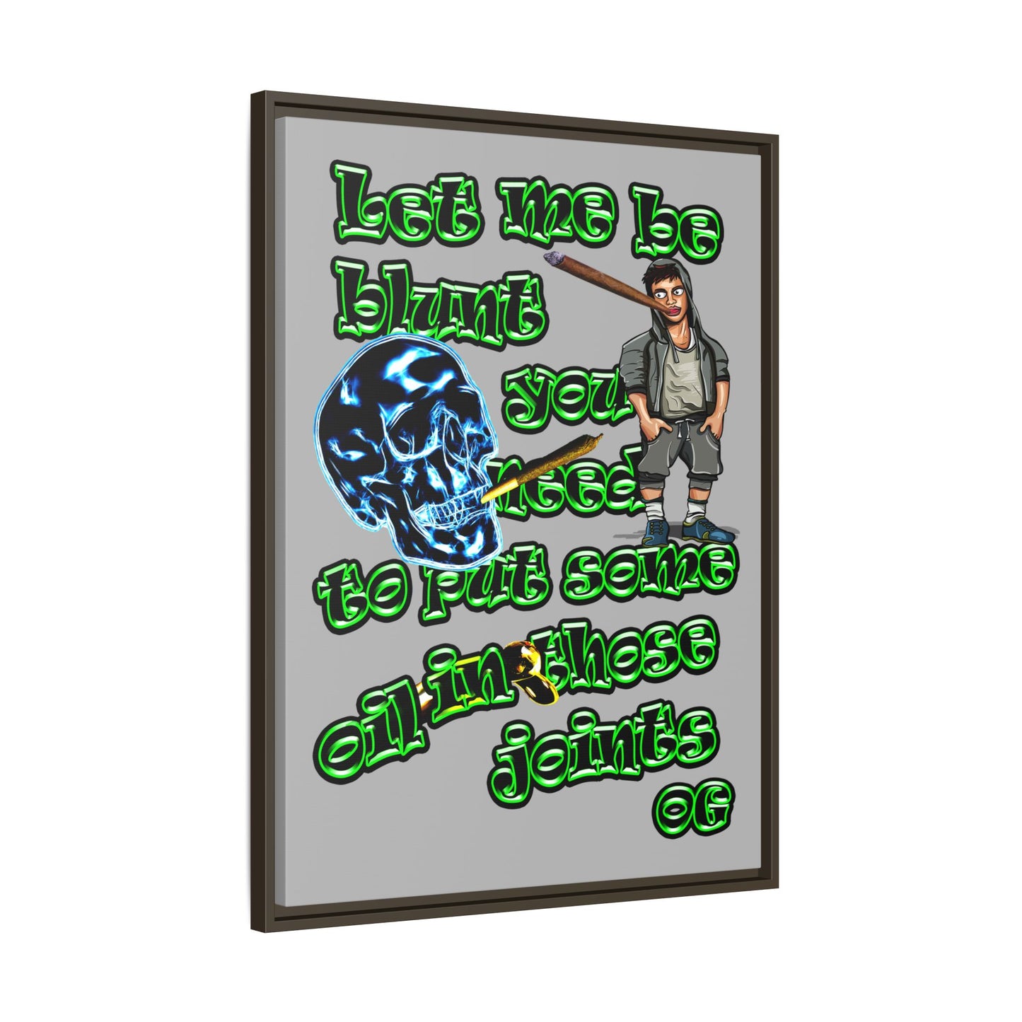 og - framed canvas art (light grey)
