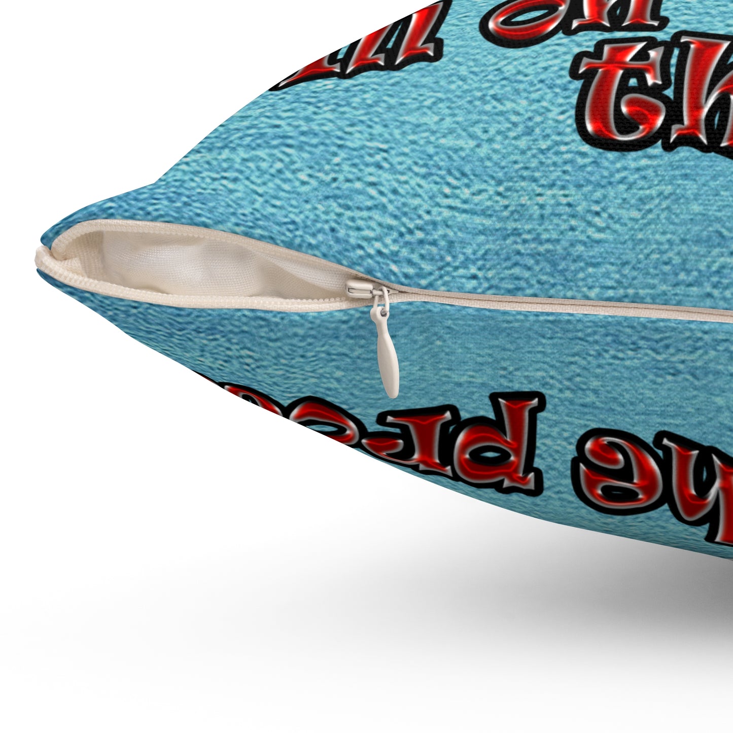 schrodinger's cat - Spun Polyester Square Pillow - (faded blue)
