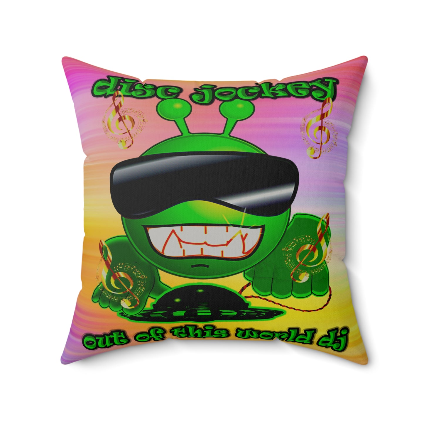 disc jockey - Faux Suede Square Pillow - (color blur)