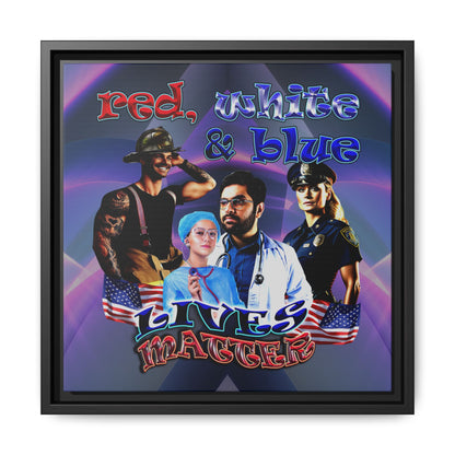rw&b lives matter - framed canvas art (grey-pink wave)